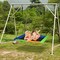 60 Inch Tree Swing with Strong Steel Frame and Oxford Cloth Seat for Garden Yard and Family Fun